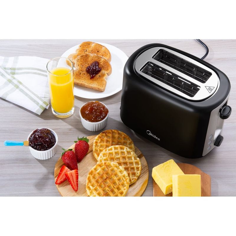 torradeira midea quicktoast automática 127v preto e inox toa20p1