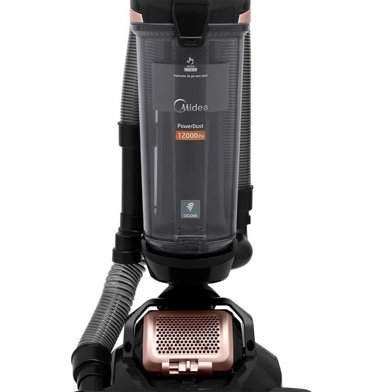 aspirador de pó midea vertical power ciclone preto e cobre