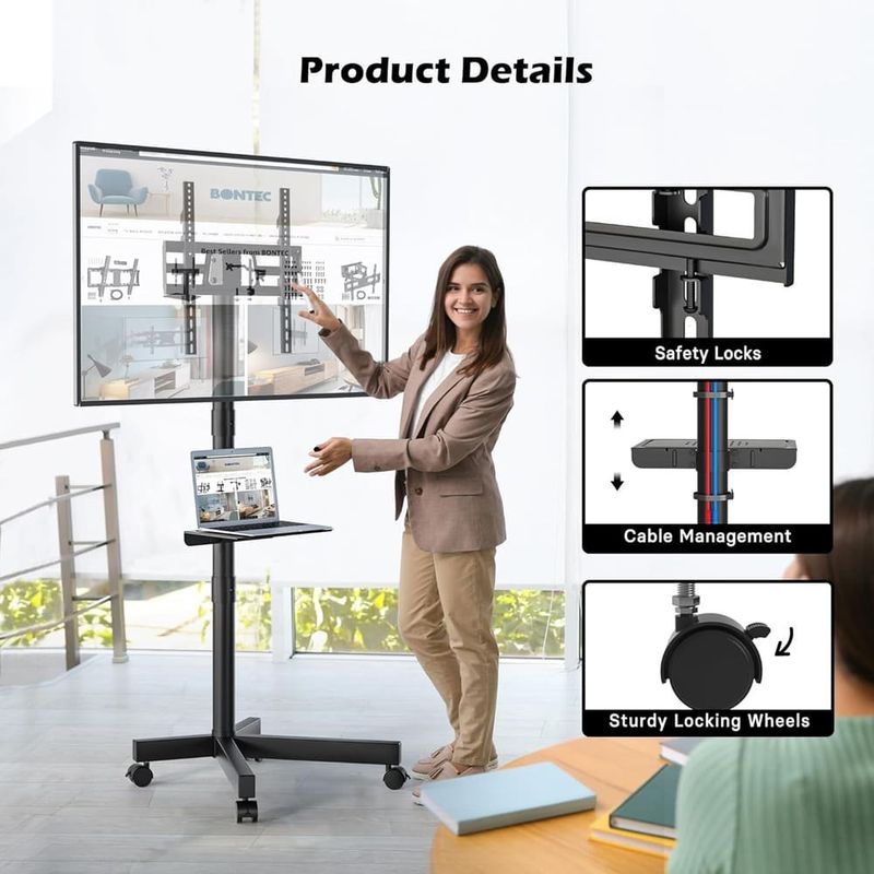 suporte para tv móvel bontec 23-60 inclinável a-bi