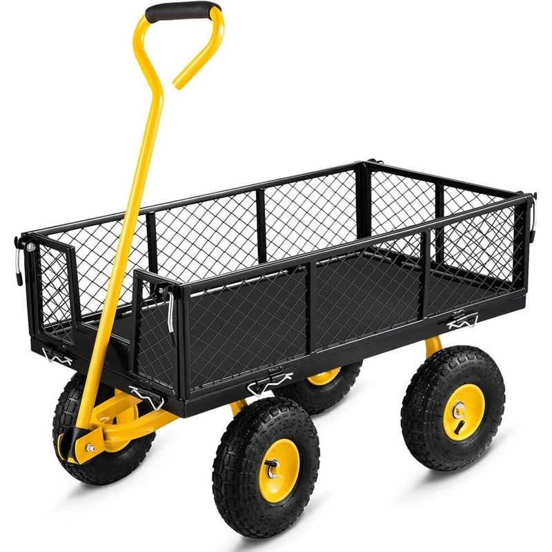 carrinho de jardim vevor alça rotativa 180° pneus 10" a-bi
