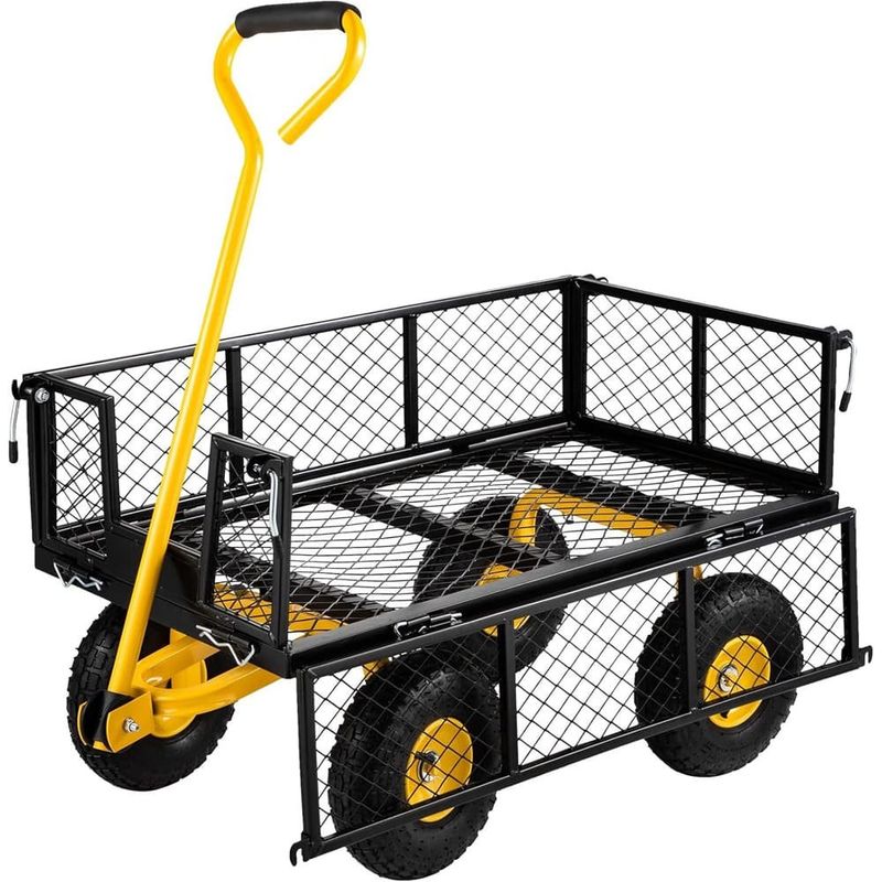 carrinho de jardim vevor alça rotativa 180° pneus 10" a-bi