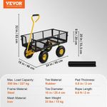 carrinho de jardim vevor alça rotativa 180° pneus 10" a-bi