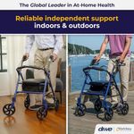 andador rolante drive medical 4 rodas com assento azul a-bi