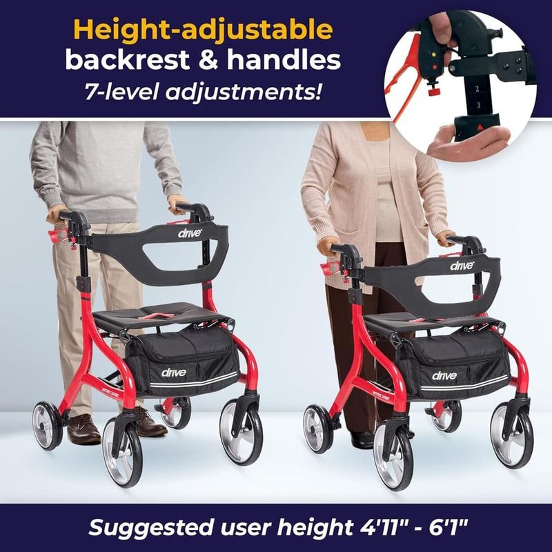 andador drive medical nitro sprint vermelho a-bi