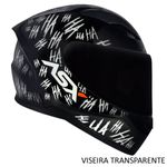 capacete asx city fun brilho preto branco 56 (mp)