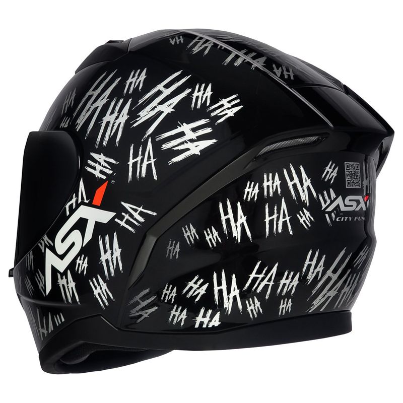 capacete asx city fun brilho preto branco 56 (mp)