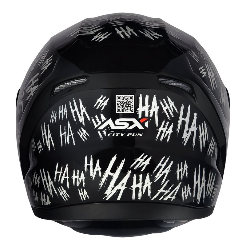 capacete asx city fun brilho preto branco 56 (mp)