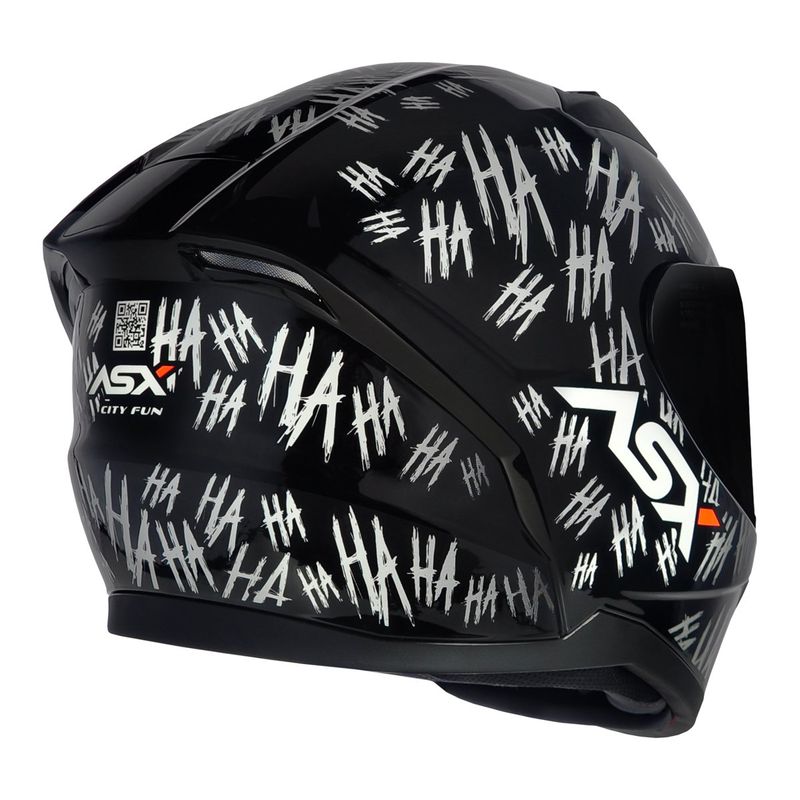 capacete asx city fun brilho preto branco 56 (mp)