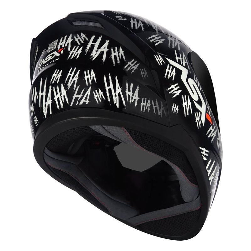 capacete asx city fun brilho preto branco 56 (mp)