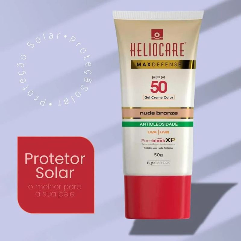 protetor solar facial heliocare fps50 color max defense nude bronze 50g