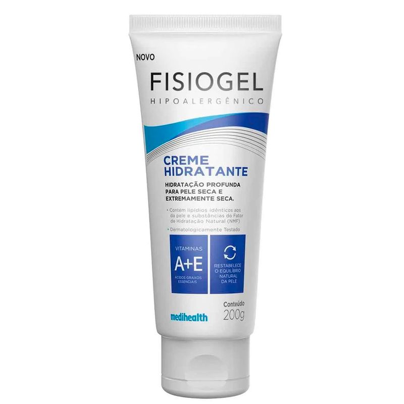 creme hidratante corporal fisiogel hipoalergênico vitaminas a e e 200g