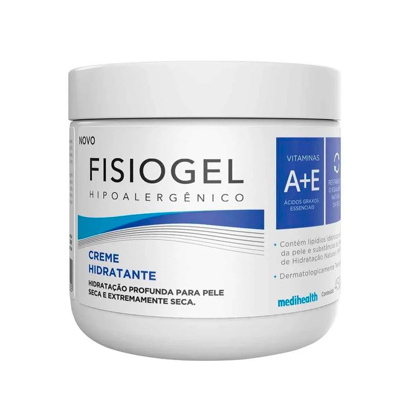 creme hidratante corporal fisiogel hipoalergênico vitaminas a e e 450g