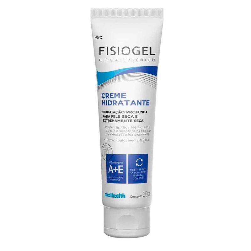 creme hidratante corporal fisiogel hipoalergênico vitaminas a e e 60g