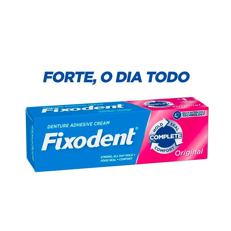 creme fixador de dentadura fixodent original 68g 2 unidades