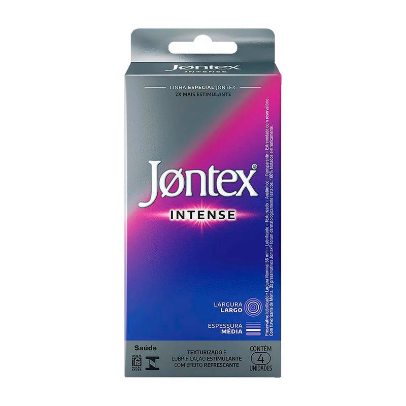 preservativo lubrificante jontex intense 4 unidades