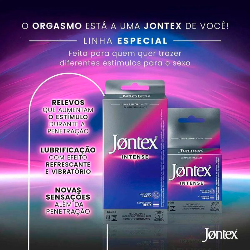 preservativo lubrificante jontex intense 2 unidades