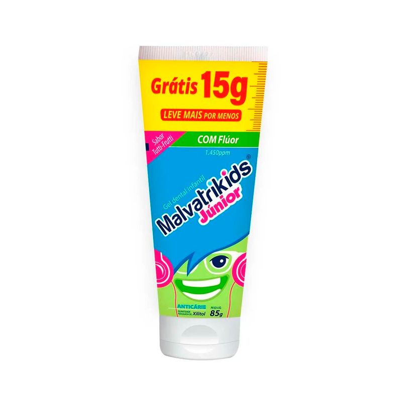 gel dental infantil malvatrikids júnior sabor tutti-frutti 85g