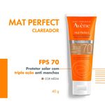 protetor solar facial avène mat perfect fluido clareador fps 70 cor média 40g