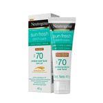 protetor solar facial neutrogena sun fresh derm care pele negra fps 70 40g