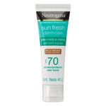 protetor solar facial neutrogena sun fresh derm care pele negra fps 70 40g