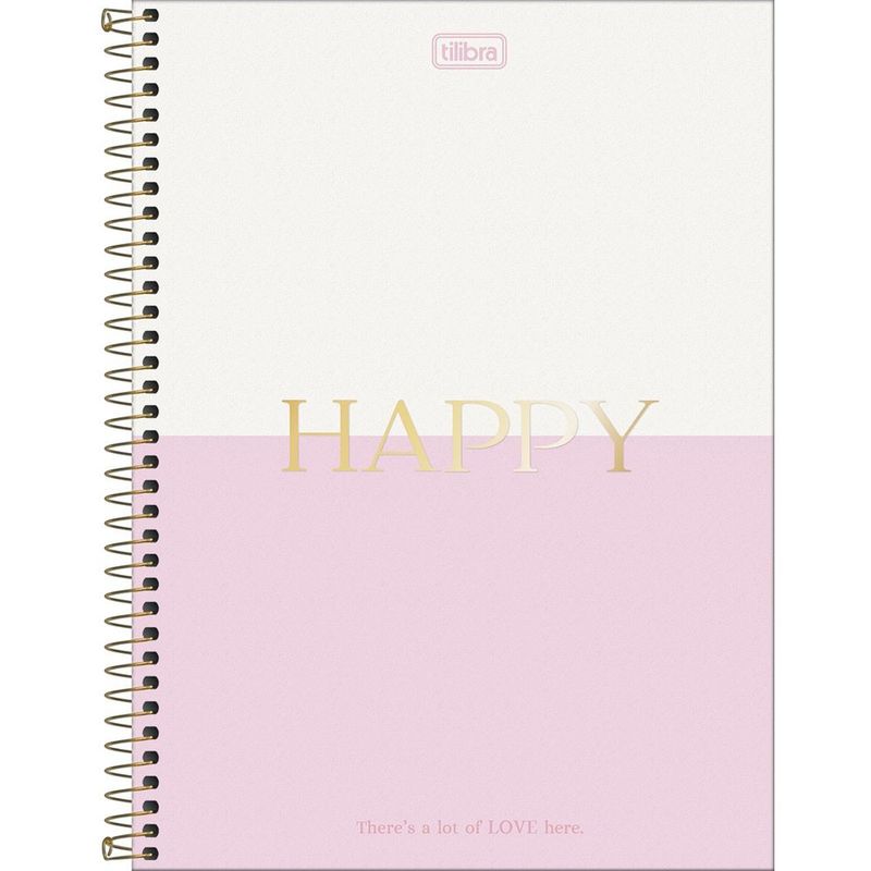 caderno universitário 12 matérias tilibra happy 192 folhas 305456