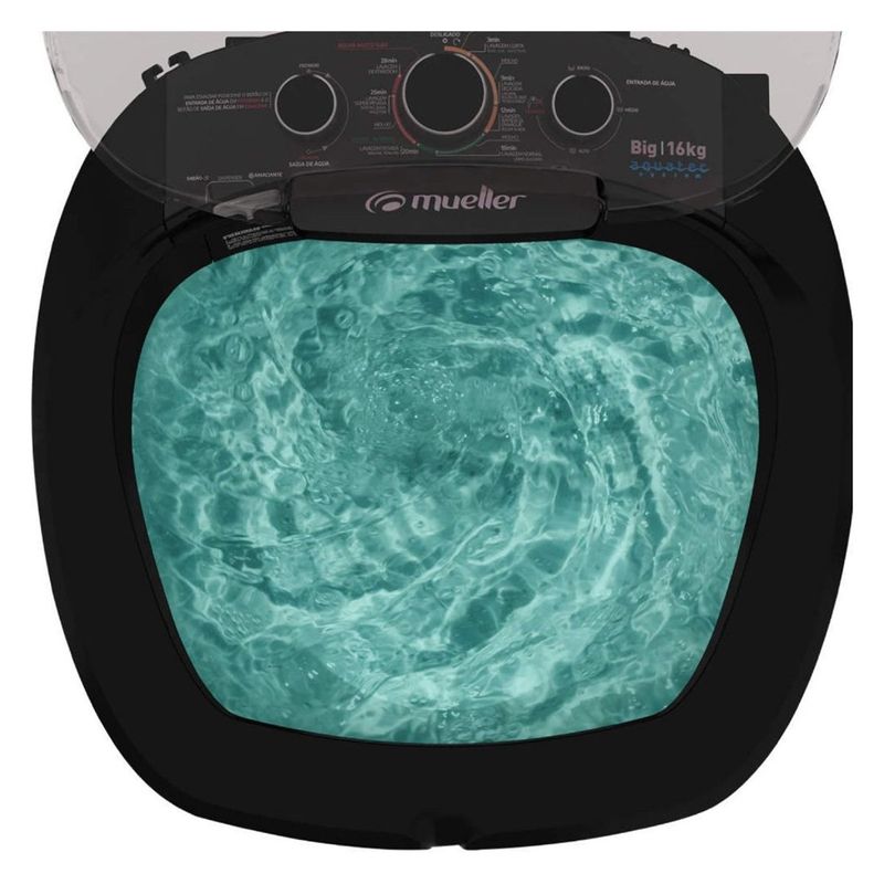 máquina de lavar tanquinho 16kg mueller 127v big semiautomática preto