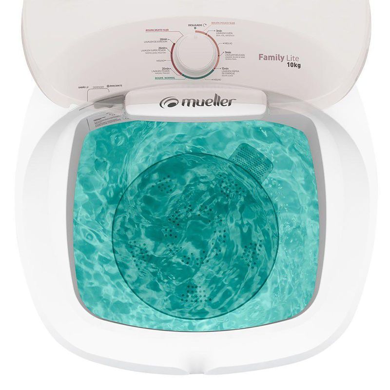 máquina de lavar mueller 10kg semiautomática family lite 600055019 127 branca