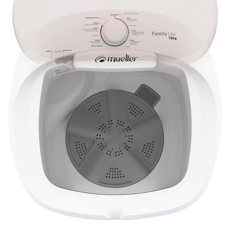 máquina de lavar mueller 10kg semiautomática family lite 600055019 127 branca
