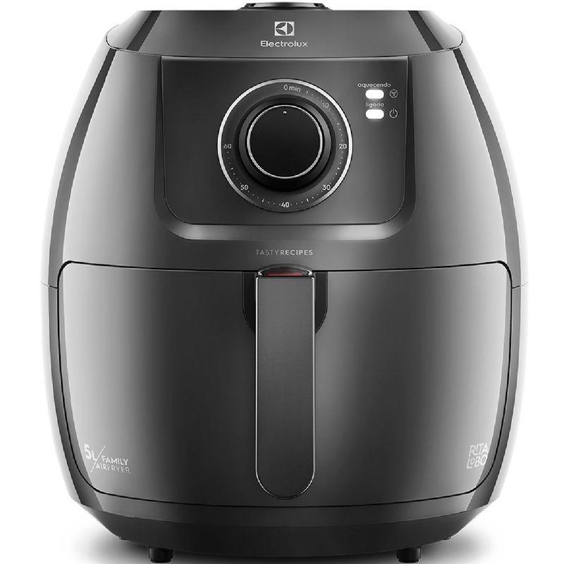 fritadeira elétrica air fryer electrolux family efficient 5l grafite eaf50