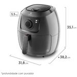 fritadeira elétrica air fryer electrolux family efficient 5l grafite eaf50