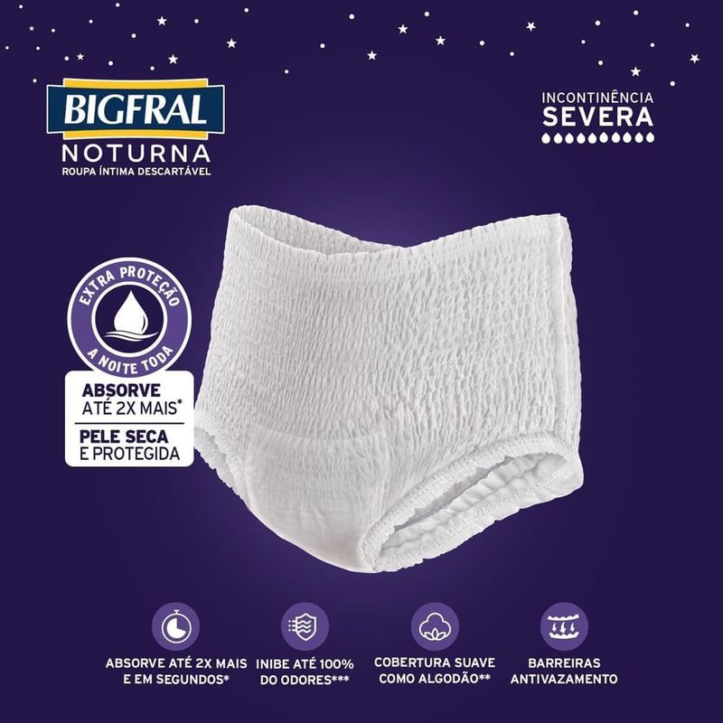 roupa íntima bigfral noturna unissex tamanho g/xg 7 unidades