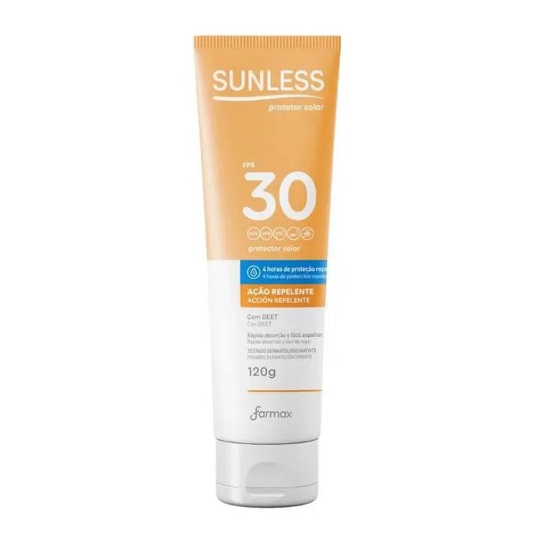 protetor solar fps30 sunless ação repelente 120g