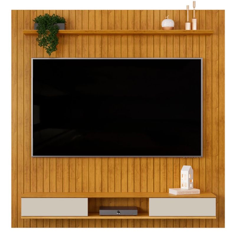 painel para tv até 70" dj móveis frisado lexus cedro com bali