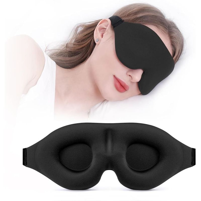 máscara de dormir yiview 3d respirável preto a-bi