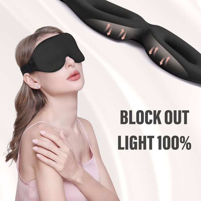 máscara de dormir yiview 3d respirável preto a-bi