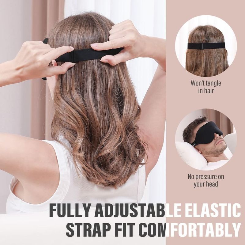 máscara de dormir yiview 3d respirável preto a-bi