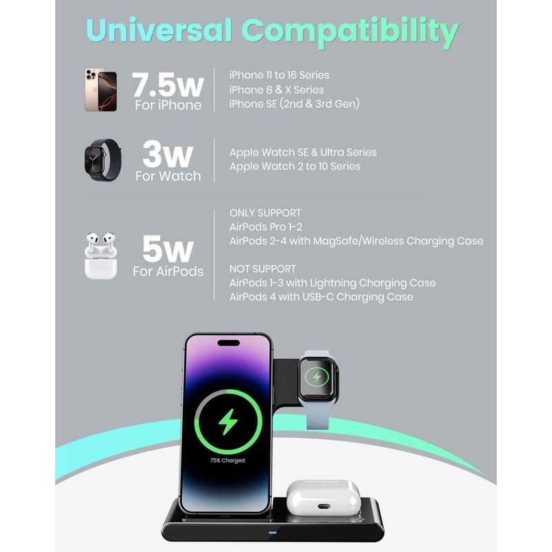 suporte gtpals carregador 3 em 1 para iphone watch e airpods a-bi