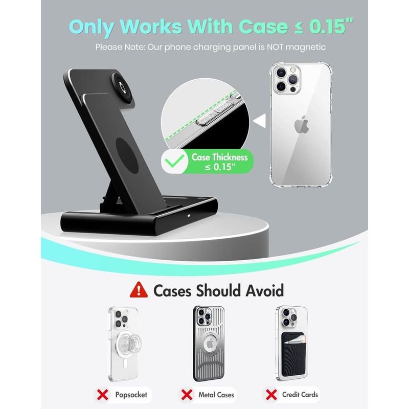 suporte gtpals carregador 3 em 1 para iphone watch e airpods a-bi