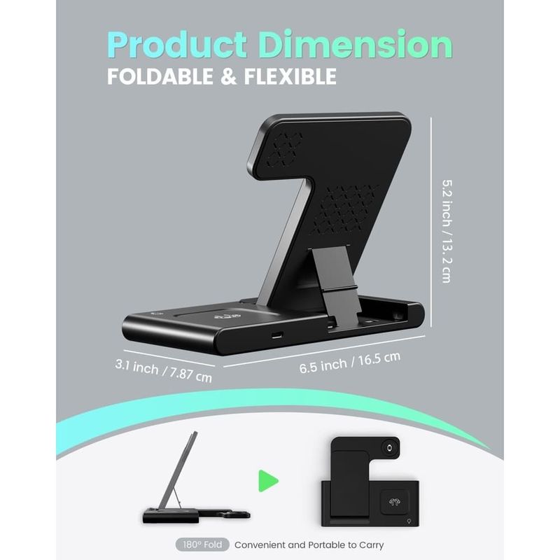 suporte gtpals carregador 3 em 1 para iphone watch e airpods a-bi