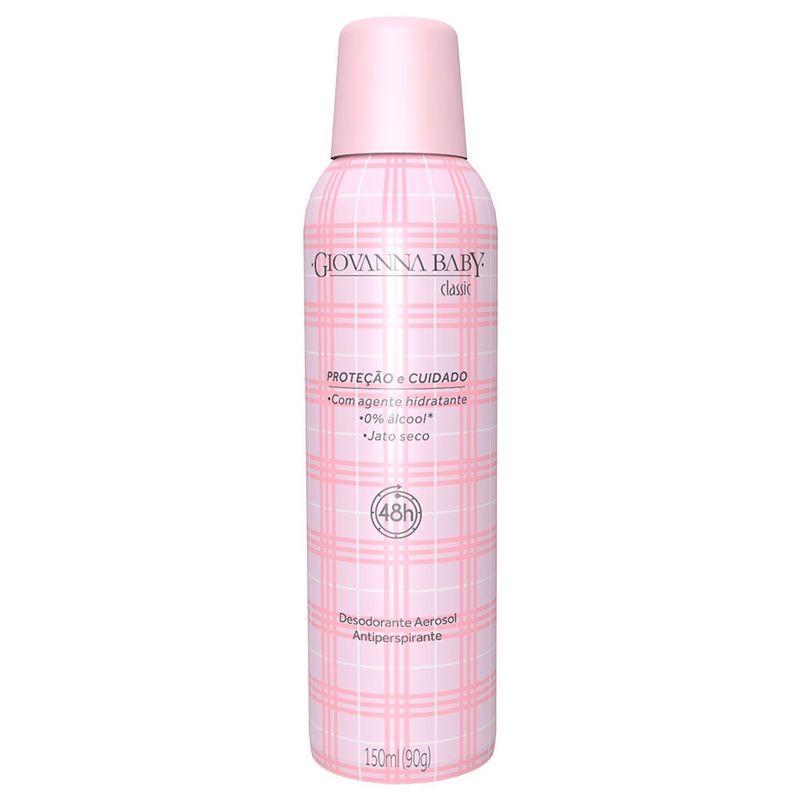 desodorante antitranspirante aerosol giovanna baby classic feminino 150ml