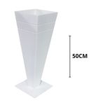 vaso decorativo vila serena tulipa branco em mdf 50cm (mp)