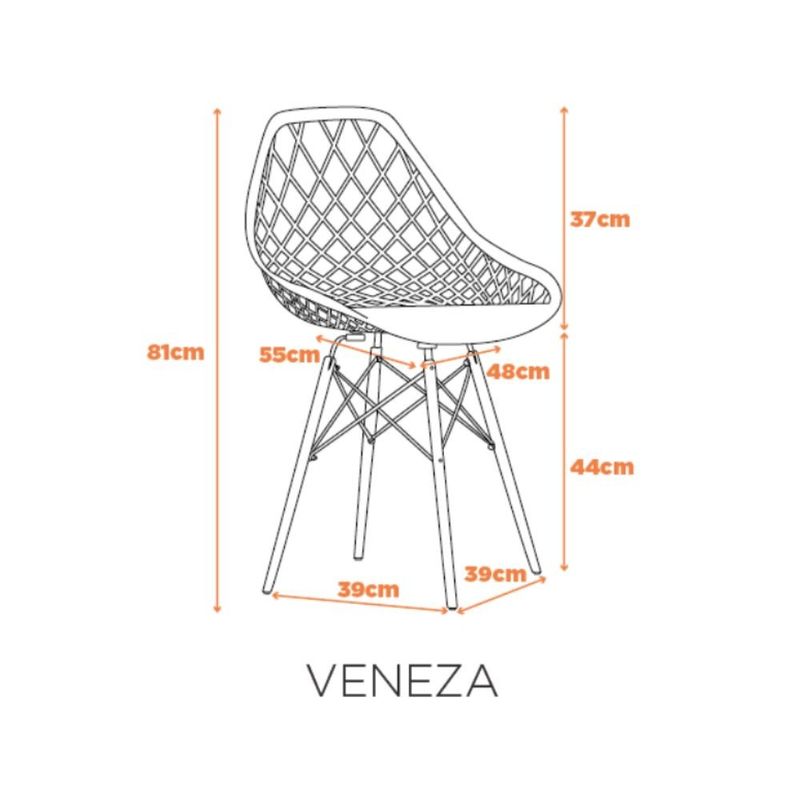 cadeira veneza fratini preto suporta até 120kg (mp)