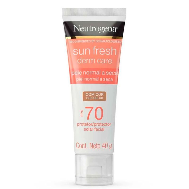 protetor solar facial neutrogena sun fresh derm care dry com cor fps70 40g