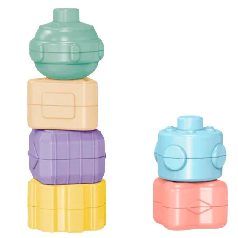 brinquedo monta e encaixa para bebê polibrinq 6 peças colorido bb3014 (mp)