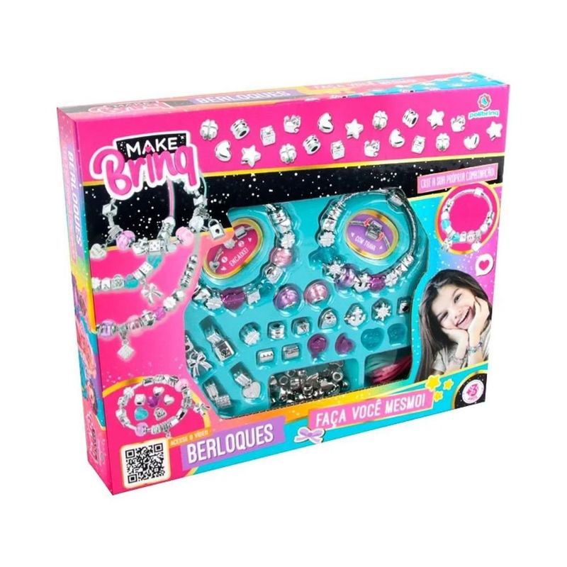 kit infantil berloques bijuteria e miçanga polibrinq mk27 (mp)