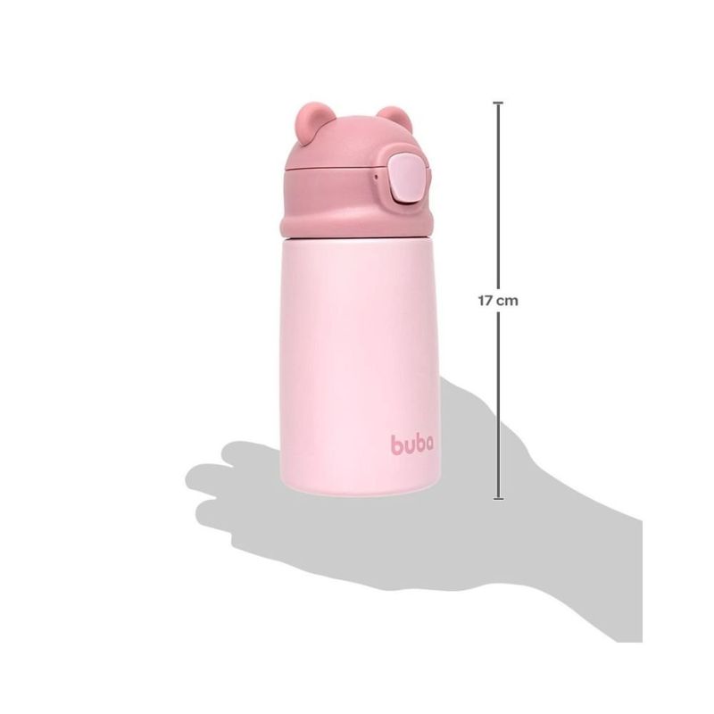 garrafa térmica infantil buba 320ml ursinho rosa 18077 (mp)