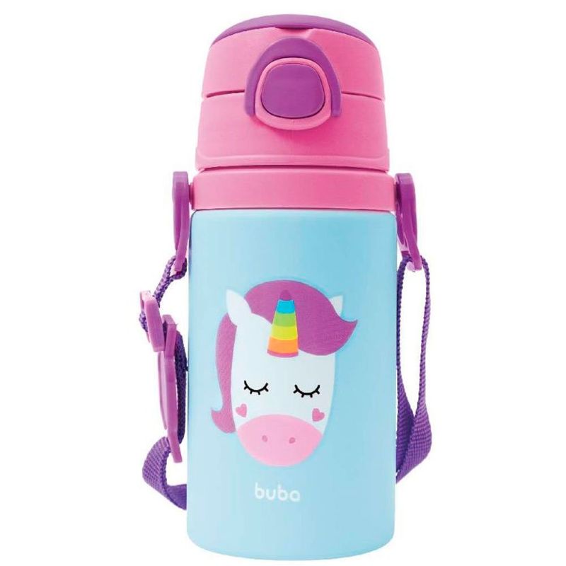 garrafa de alumínio infantil buba 400ml animal fun unicórnio (mp)