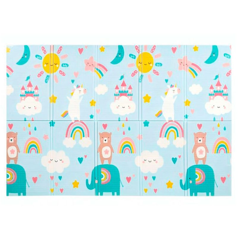 tapete de atividades para bebê buba arco íris dupla face 195x145cm (mp)