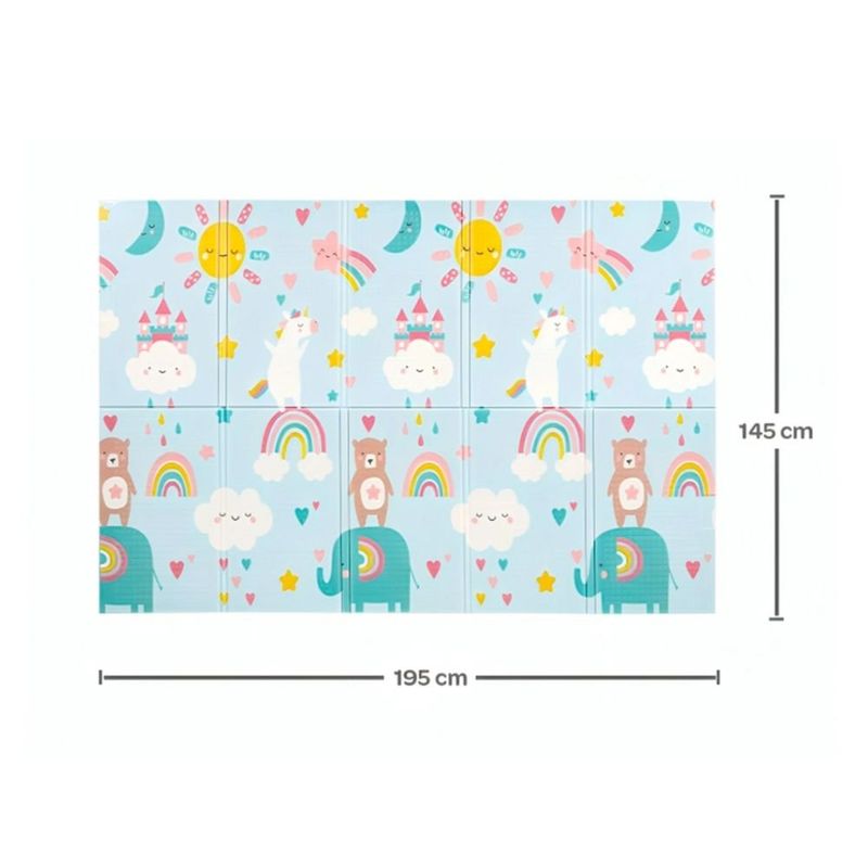 tapete de atividades para bebê buba arco íris dupla face 195x145cm (mp)