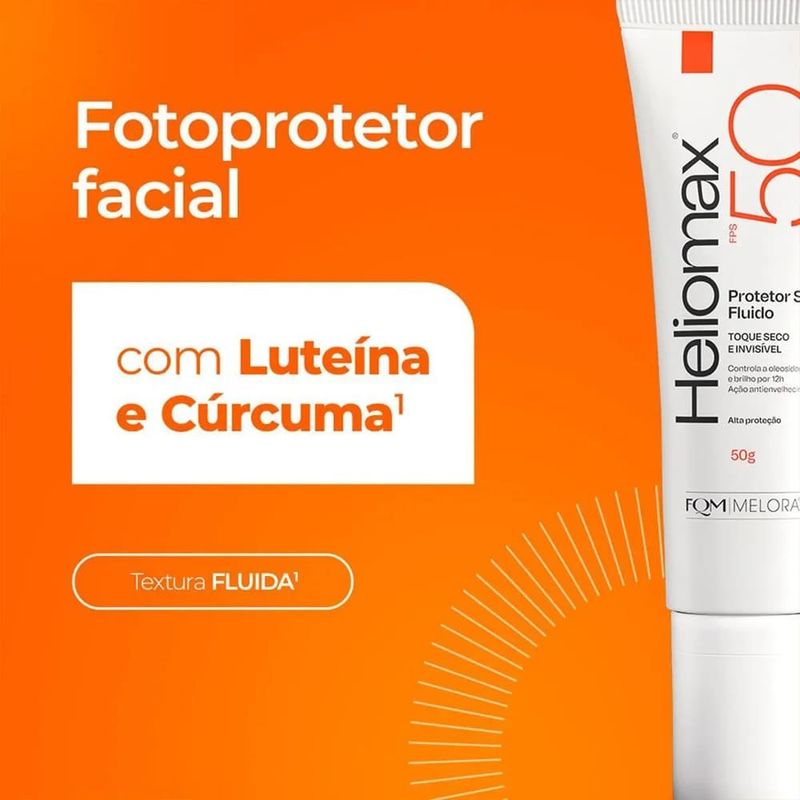 protetor solar facial fluido fps 50 heliomax 50g